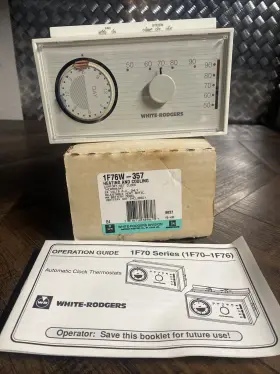 1f76w-357 White-rodgers Nos Emerson Thermostat 24va Heating Cooling Clock