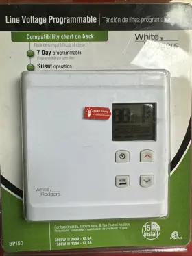 Bp150 White-rodgers Rodger S Thermostat Model Number Bp150. Seven Day Programmable Silent