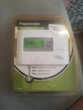 P200 White-rodgers Rogers Programable Thermostat Backlit Single Stage Heat Cool Easy