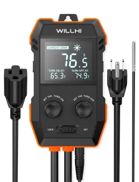 Wlh3a090 Willhi Wh2408 Temperature Controller 10a 1200w Digital Thermostat Controlled Outlet