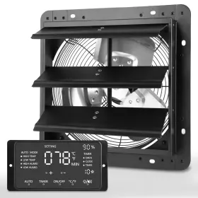 Fanshutter12pro Xcity 12 Inch Wall Mounted Shutter Exhaust Fan With Thermostat And Humidity Con