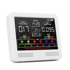 Xoopon 717813607400 Air Quality Monitor Indoor 16 In 1 Pm1/pm2.5/pm10/co2/hcho/tvoc/aqi/temp/hum