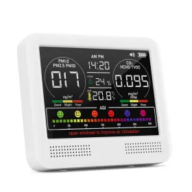 Pm2.5 Xoopon 717813607400 Air Quality Monitor Indoor 16 In 1 Pm1/pm2.5/pm10/co2/hcho/tvoc/aqi/temp/hum