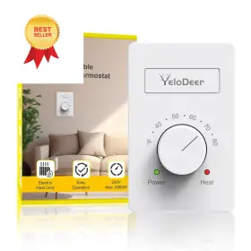 2755 Yelodeer 240 V Only 4-wire Manual Electric Baseboard Heater Thermostat For 240v White