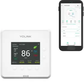 Ys4004 Yolink Thermostat 2 Smart With Dual-stage Heating And Cooling Heat
