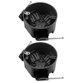Mg-sn20xcg-h-2 Yqmigu New Work 4 Inch Dia Round Ceiling Nail Electrical Black Box 1-gang Home Improvem
