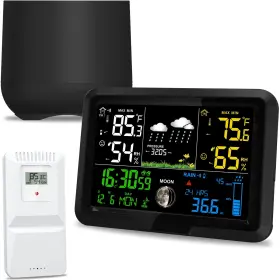 250928wea01 Yzdtech Digital Wireless Rain Gauge Outdoor Home Weather Station Indoor Out