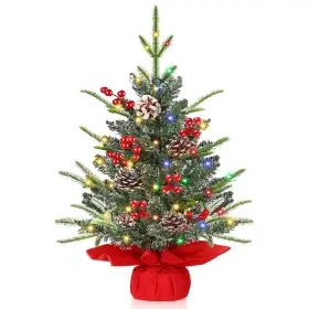 8-3ftsds-03 Ziczli Timer And 8 Modes 24 Inch Realistic Snowy Tabletop Christmas Tree Pe&pvc Bra