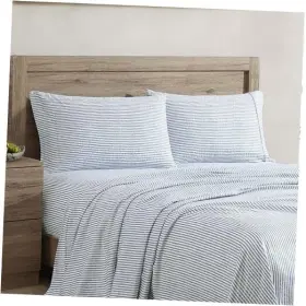 Zorlu Usa Inc. 807000265206 Brl 300tc Prt Stn Ss Qn Chambray Stp Lt Bl