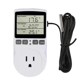 Pky0768 Zuyiyi Digital Thermostat Outlet Plug With Sensor Timer Lcd Screen Heating Cooling