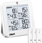 Obet Indoor Outdoor Thermometer Wireless Weather Station With 3 White New. Price: $33.75.