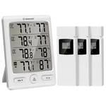 Geevon Indoor Outdoor Thermometer Wireless With 3 Remote 8646-WH, White New. Price: $38.99.
