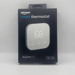Amazon Smart Programmable Thermostat With Alexa, White Open. Price: $28.00.