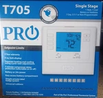 PRO1 T705 Programmable Thermostat Digital Display Push Button White 7-DAY 5-1-1 New. Price: $25.00.