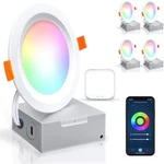 Peteme Led Recessed Lighting 4 Inch Smart Ultra-thin Pack Rgbcw Dimmable New. Price: $46.00.