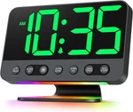 Digital Alarm Clocks For Bedrooms: Large Bold Number 5 Black - Green Digits New. Price: $31.70.