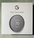 New Sealed Google Nest Thermostat Wi-fi 4TH Generation Model G4CVZ Charcoal Nib. Price: $67.00.