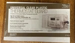 White Rodgers (7702) Universal Clear Plastic Thermostat Guard With Wall Mount Open. Price: $18.00.