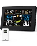 Zivron Weather Station Wireless Indoor Outdoor Thermometer, 7.5" Va Black New. Price: $116.99.