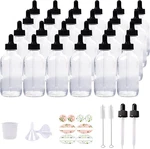 Hwashin 24 Pack 4OZ Clear Glass Bottles With Eye Droppers For Essential Oi New. Price: $39.99.