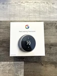 Sealed: Google Nest 3RD Gen Learning Wifi Thermostat Stainless Steel T3007ES Open. Price: $129.95.