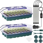 Seed Starter Tray 80 Cells With Grow Light Humidity Dome Adjustable Brightness New. Price: $55.48.