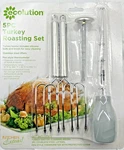 Ecolution 5 Piece Roasting Kit, Meat Thermometer, Turkey Lifters, Baster, Brush New. Price: $18.00.