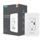 Smart Power Wall With Usb, Wifi Socket 2 Plug Outlets 15 Amp Divided New. Price: $46.53.