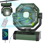 Rechargeable Fan With Auto Oscillating & Remote Timer Led Light, 20000MAH... New. Price: $43.51.