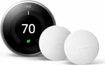 Google Nest Learning Thermostat 3RD Gen Stainless Steel With Sensors BH1252-US Open. Price: $144.95.
