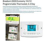 Braeburn 2220NC 2H/1C 5-2 Day Programmable Thermostat New. Price: $28.00.