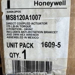 Honeywell Direct Coupled Actuator MS8120 1007 175 Lb Position 24 Vac New. Price: $225.00.