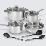 Excelsteel W/encapsulated Base & Tools Stainless Cookware Set, 10 Pc, Used. Price: $51.58.