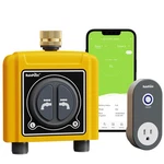 Rainpoint Wifi Water Timer 2-ZONE, Brass Inlet, Garden Irrigation Yellow/black Open. Price: $68.06.