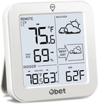 Obet Indoor Outdoor Thermometer Wireless Weather Station, Battery White New. Price: $7.99.