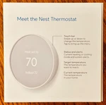 Google Nest Smart Thermostat - White W/mirror Display Battery Powered Used. Price: $29.95.