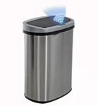 Bestoffice 13 Gal Touchless Trash Can W/ Lid Stainless Steel Odor Control Oval New. Price: $54.99.