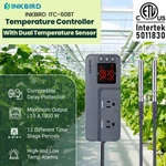 Inkbird ITC-608T Temperature Controller Thermostat Dual Outlets 12 Period Time New. Price: $48.99.