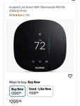ECOBEE3 Lite Wifi Smart Thermostat - Black New. Price: $70.00.