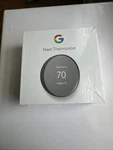 Google Nest G4CVZ Programmable Wi-fi Thermostat Charcoal New. Price: $55.00.