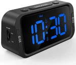 Digital Dual Alarm Clock For Bedroom, Easy To Set, 0-100% Black Blue Led New. Price: $24.87.