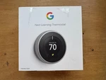 Google Nest Learning Thermostat 3RD Gen Stainless Steel Smart Wi-fi New. Price: $110.00.