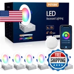 Peteme Led Smart Recessed Lighting 4 Inch Ic Rated Etl Certified New. Price: $184.53.