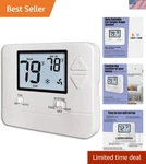 Non-programmable Thermostat For Single-stage Heating & Cooling White Backlight New. Price: $48.44.
