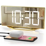 Digital Alarm Clock For Bedrooms, Slim Led Desk With Gold Mirror Finish... New. Price: $27.59.
