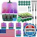 Mqhuayu Self Watering Seed Starter Tray With Grow Light, 10-PACK 120-CELL Reusab New. Price: $70.21.