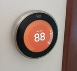 Google Nest Learning Thermostat (3RD Generation) - Stainless Steel, No Wifi Used. Price: $38.80.