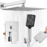 Jqbqs Shower System Rain Brass Faucet Set Valve Diverter Mixer Handheld Chrome Open. Price: $159.00.