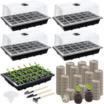 Hahood 4 Sets Seed Starter Tray Kit Germination With Humidity Dome New. Price: $29.07.