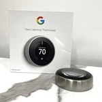 Google Nest Learning Thermostat 3RD Gen Used Good Condition (stainless Steel). Price: $92.95.